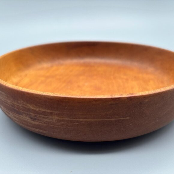 Vintage 8.5" Hardwood Serving Bowl Rustic Kitchen Decor - Picture 3 of 7